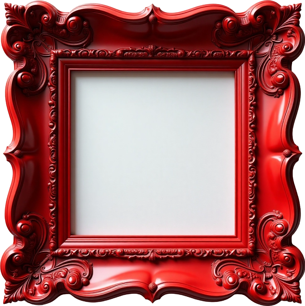 Red Ornate Picture Frame